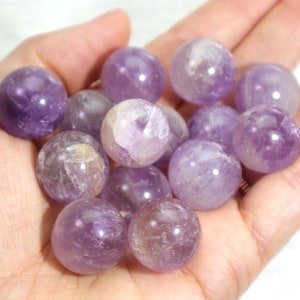 ONE Amethyst Sphere: Natural Purple Quartz Crystal Ball, Polished Genuine Healing Gemstone Orb for Reiki, Meditation, Wire-Wrapping 17 - 18.75 mL