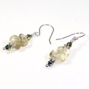 Lemon Citrine Dangle Earrings: Healing Untreated Yellow Quartz Gemstones & Green Crystals, Handmade Nickel-Free Hypoallergenic Silver Drops image 9