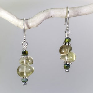 Lemon Citrine Dangle Earrings: Healing Untreated Yellow Quartz Gemstones & Green Crystals, Handmade Nickel-Free Hypoallergenic Silver Drops image 6