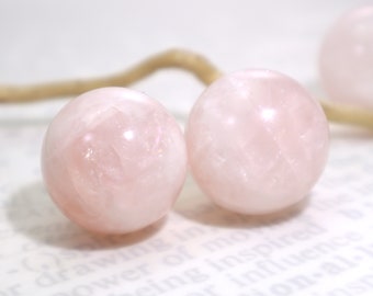 ONE Pink Rose Quartz Sphere: Natural Pink Crystal Ball, Polished Genuine Healing Gemstone Orb for Reiki, Meditation, Wire-Wrapping, 27-29 mm