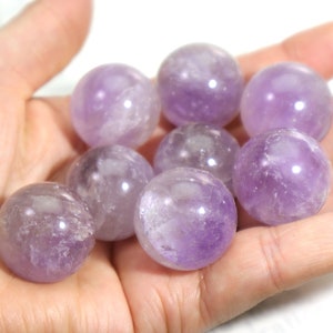 ONE Amethyst Sphere: Natural Purple Quartz Crystal Ball, Polished Genuine Healing Gemstone Orb for Reiki, Meditation, Wire-Wrapping 22.4 - 23.3 mL