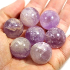 ONE Amethyst Sphere: Natural Purple Quartz Crystal Ball, Polished Genuine Healing Gemstone Orb for Reiki, Meditation, Wire-Wrapping 21.5 - 22 mL