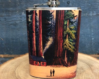 Leather wrapped Stainless steel Flask
