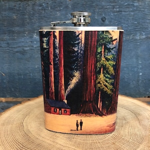 Stainless steel Flask - Leather hip flask - Camping travel bottle