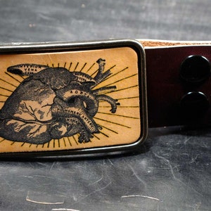Vintage heart buckle - cream - anatomical