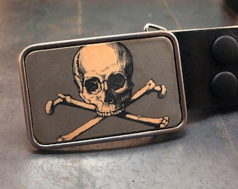 Gift for men, Skull and Crossbones, Belt buckle