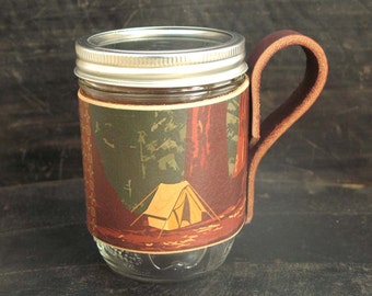 Sleeve for mason jar - takeaway mug - reusable cup - beverage gift - camping cup - camper gift