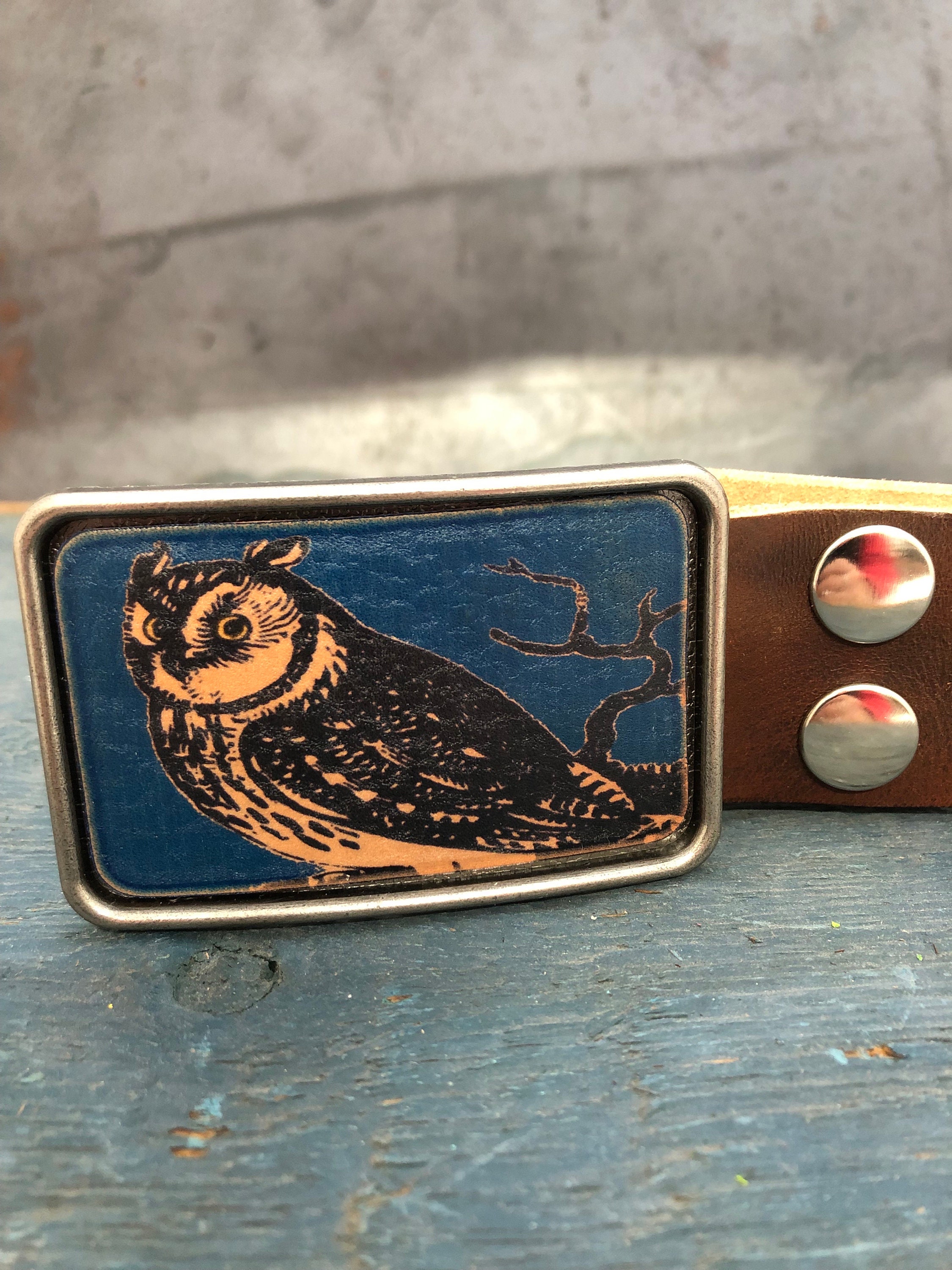 Owl belt. Vintage Owl Head- Barn Owl Belt Buckle main image 4