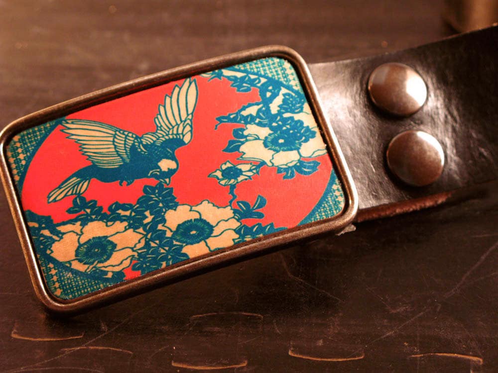 Bird belt buckle - handmade belt - hummingbird - gift for her -mother's day gift