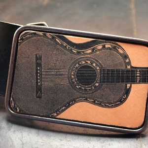 Men&#39;s belt buckle, guitar