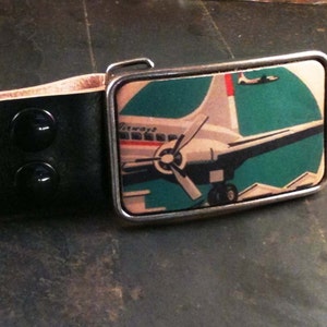 Hebilla de cinturón de cuero - avión - cinturón - regalo para hombre
