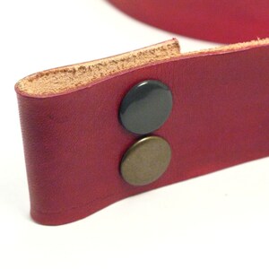 Custom cut leather snap belts for buckles, Hand dyed image 3