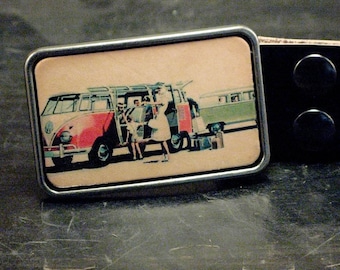 VW Volkswagen van - leather belt buckle -60s