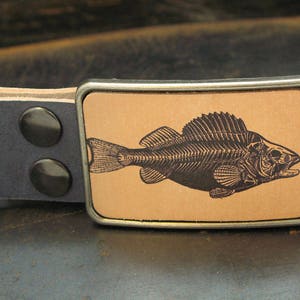 Fish belt buckle - fishing gift - skeleton - gift for him