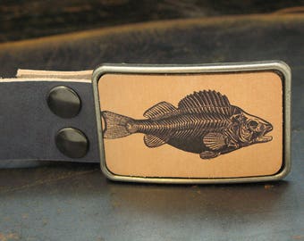Fish belt buckle - fishing gift - skeleton - gift for him - US duties included