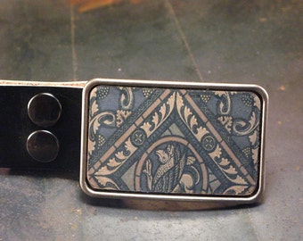 Groomsmen gift Stained glass leather belt buckle