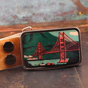 Golden gate bridge belt buckle