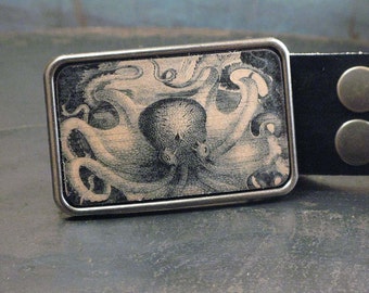 Octopus Belt buckle - Nautical - Kraken - Gift for him - Gift for her - Father's Day gift - Groomsmen gift - Cool belt buckle