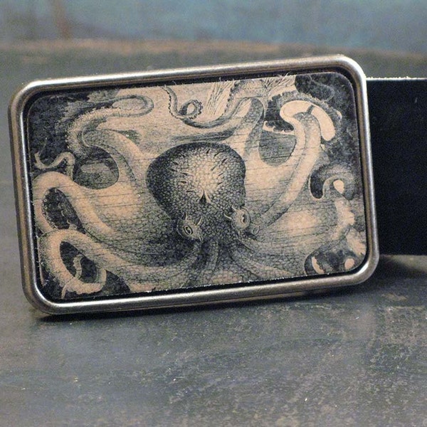 Octopus Belt buckle - Nautical - Kraken - Gift for him - Gift for her - Father's Day gift - Groomsmen gift - Cool belt buckle