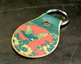 Bird botanical keychain