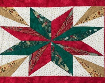 Christmas Star- a foundation piecing pattern for patchwork - Table runner and placemat pattern PDF
