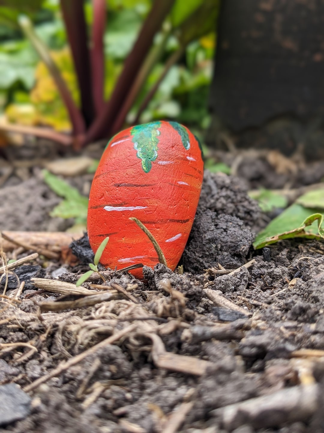 Hand Painted Carrot Stone - Painted Stones - Pocket Pebble - Vegetable ...