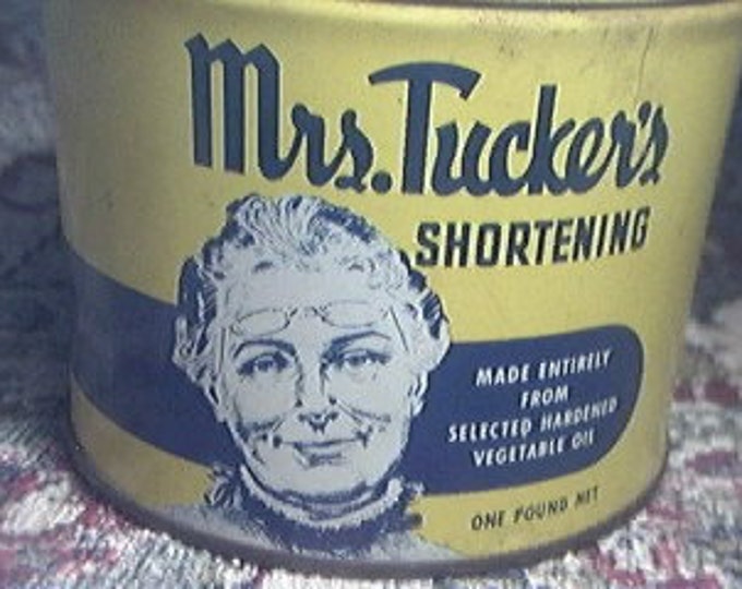 Antique Mrs Tucker's Shortening Tin With Litho of Old Victorian Lady Etsy