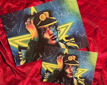 JoJos Jotaro X Conan Gray - Impresión de pintura de acuarela, pegatinas y llaveros