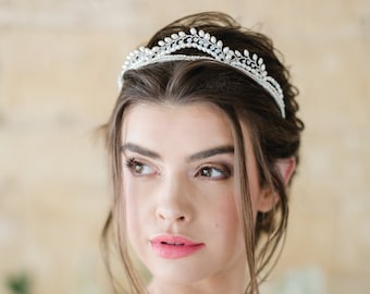 Pearl Tiara Crown Wedding Tiara Bridal Headpiece