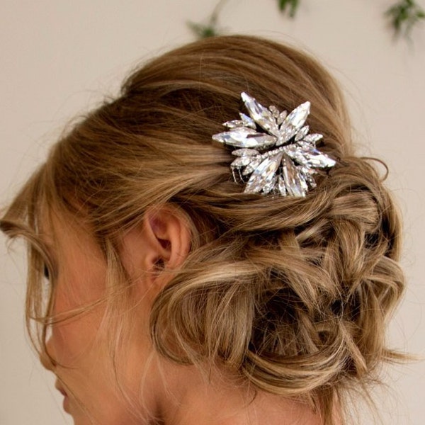 Bridal Hair Comb Swarovski Crystal Star