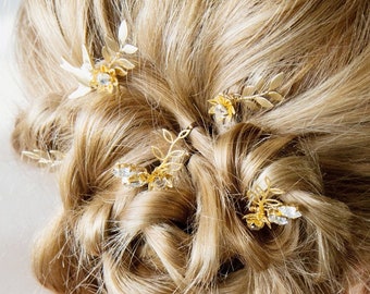 Bridal Hair Pins Diamante floral bird | Dawn Chorus