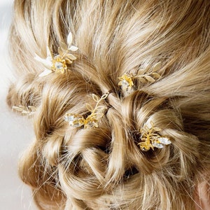 Bridal Hair Pins Diamante floral bird Dawn Chorus image 1