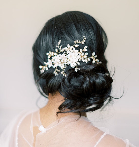 Bridal Headdress, Floral Bridal Comb, Wedding Comb wedding hair accessories