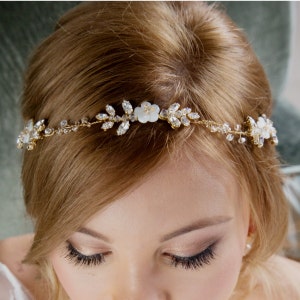 Bridal Headband floral hairvine Boho Headband image 2