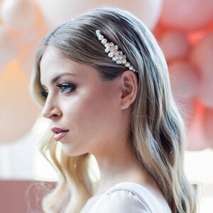 Bridal Hair Comb Wedding Hair Accessory Pearl Headpiece, Wedding Hair comb freshwater pearl comb image 6