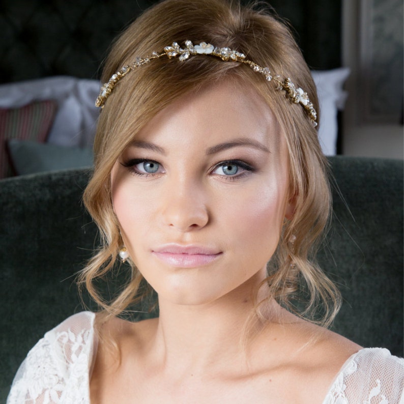 Bridal Headband floral hairvine Boho Headband image 4
