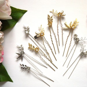 Bridal Hair Pins Diamante floral bird Dawn Chorus image 4