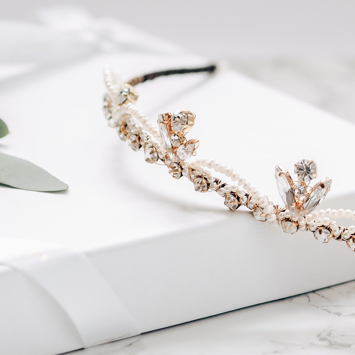 Gold Tiara Bridal Tiara Crystal Wedding Crown Gold Swarovski Diamante