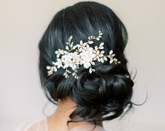 Bridal Headdress, Floral Bridal Comb, Wedding Comb