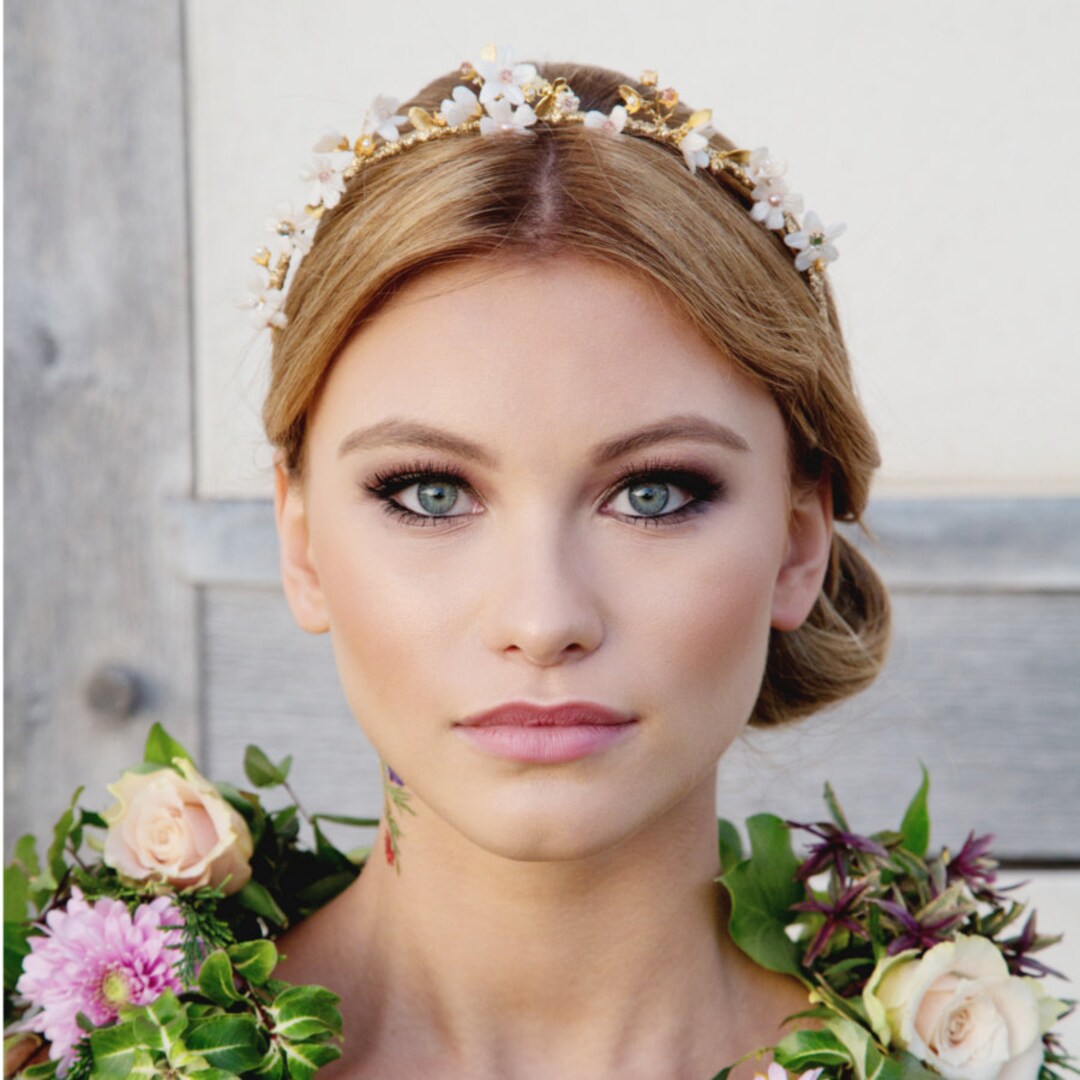 Bridal Tiara Boho Bride Wedding Headdress Bridal Hairvine Etsy
