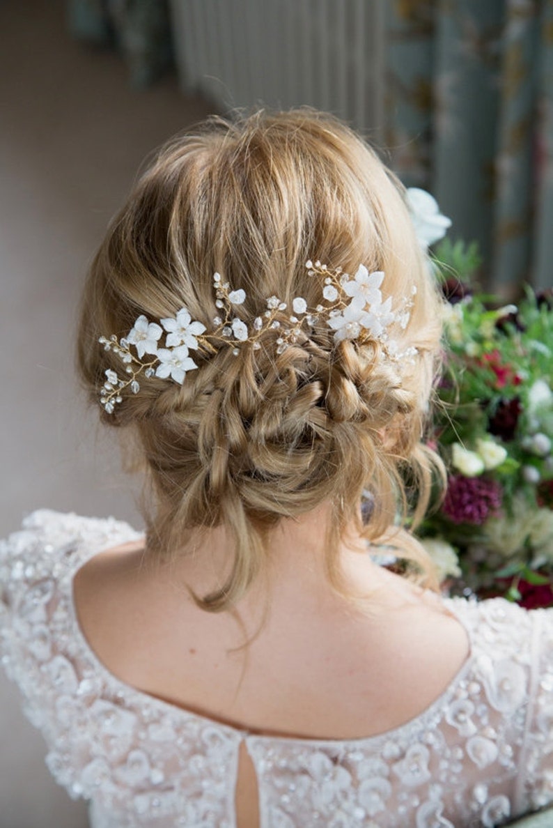 Bridal Flower Hair Pin Wedding Headdress Floral Hairpin Brides Etsy UK