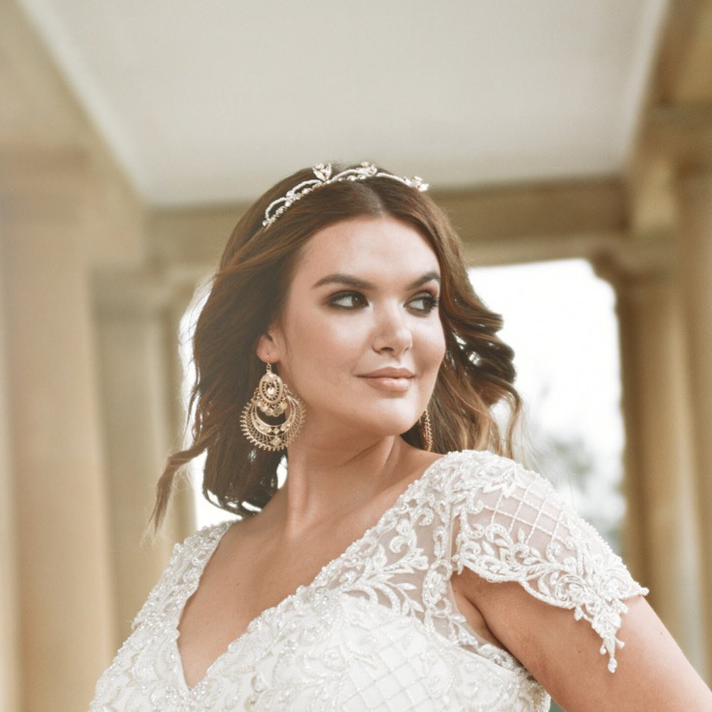 Gold Tiara Bridal Tiara Crystal Wedding Crown Gold Swarovski Diamante