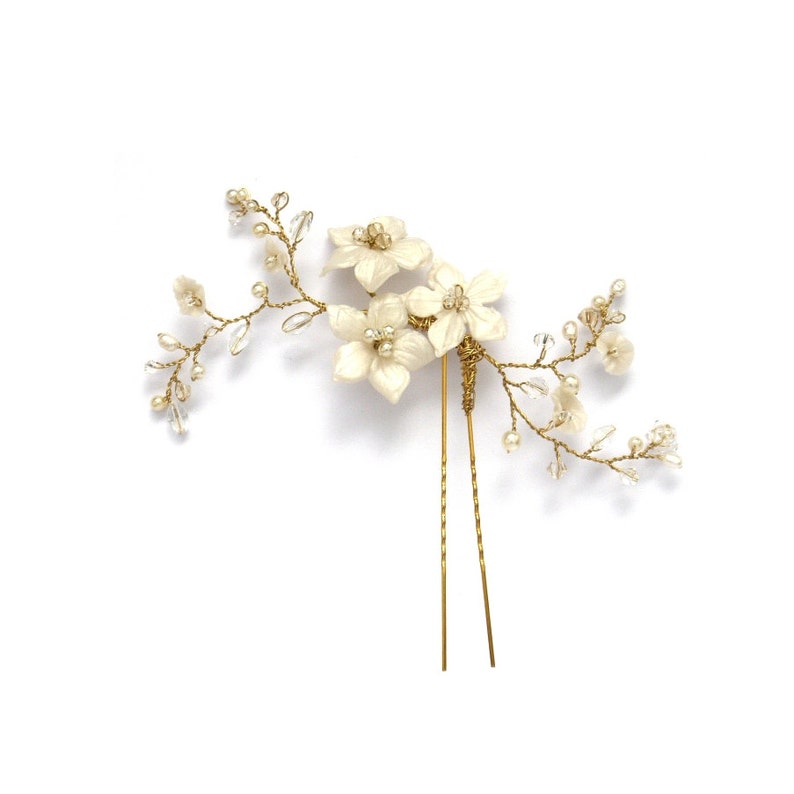 Bridal Flower Hair Pin Wedding Headdress Floral Hairpin Brides Etsy UK
