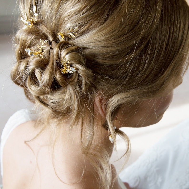 Mariée oiseau floral Diamante épingles à cheveux Chœur de laube image 4