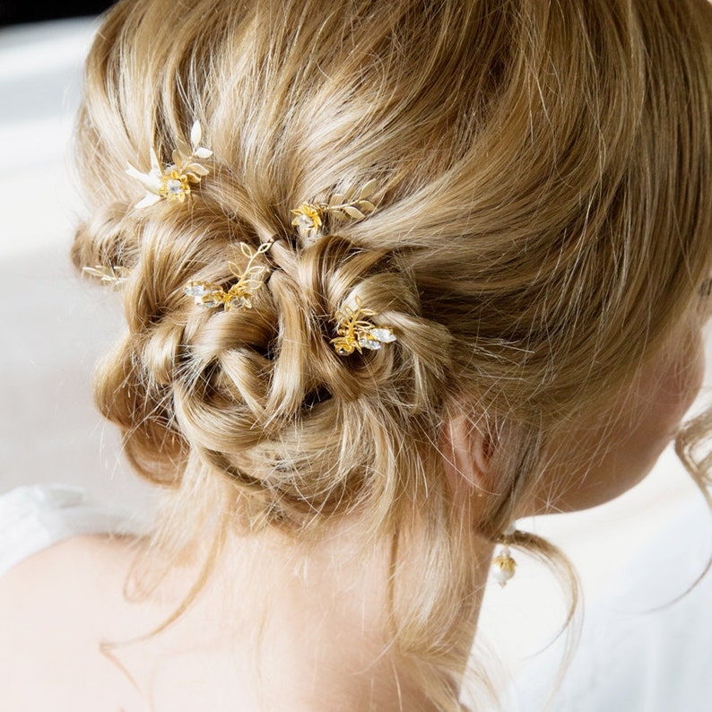 Mariée oiseau floral Diamante épingles à cheveux Chœur de laube image 2