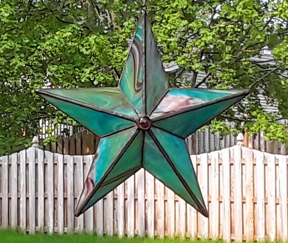 Barn Star Beauty Good Luck Good Stained Glass Art Etsy