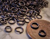 Lot 3mm 4mm Mix Brass Jump Rings Round 20g Gauge Wire Hand Saw Cut Oxidized Med Dark Brown Antique Bronze Vintage Stl Natural Patina
