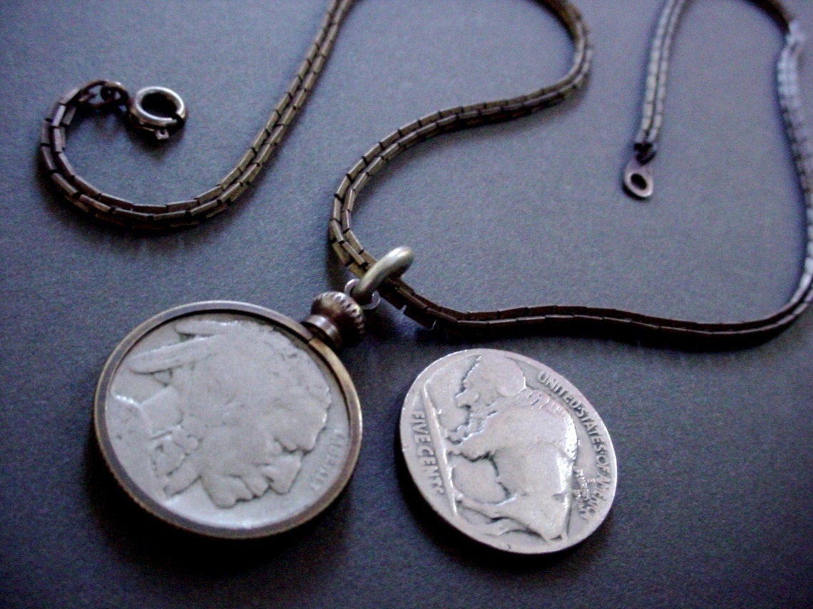 Vintage Brass Coin Holder Necklace Choker Minimalist 16 Inch Etsy