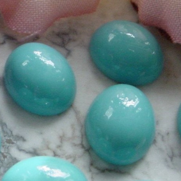 BOGO SALE 3pc 12X10 mm Vintage Swarovski Crystal Cab RARE Turquoise Oval Loose Flat Back Stone 12/10 mm Cabochon Sleeping Beauty Color 5D