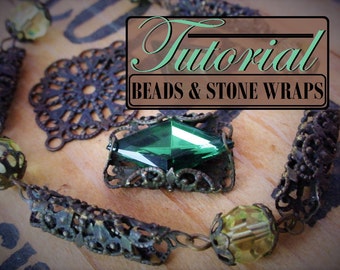 Free Tutorial How To Make Filigree Connector Beads & Wrap Settings Rhinestones Cameos Cabochons Keys Oxidized Brass Lace Filigrees Wrapping